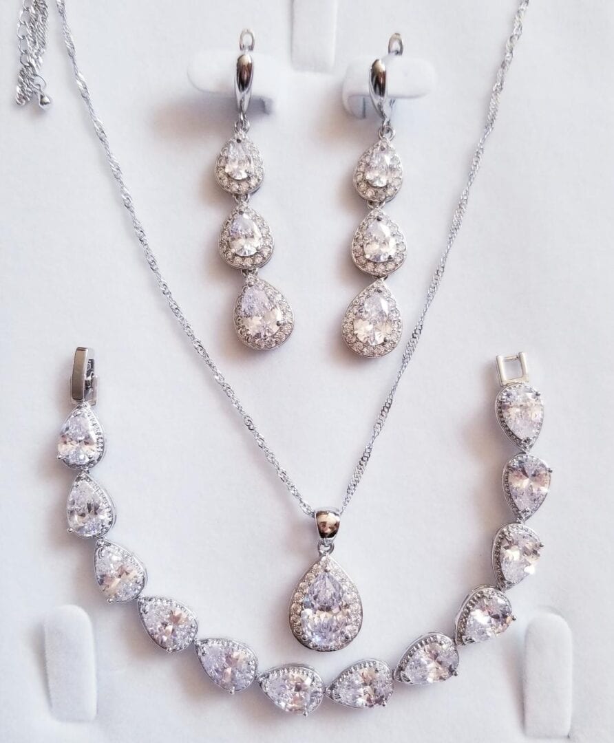 jewelry set with pendant bracelet and earrings