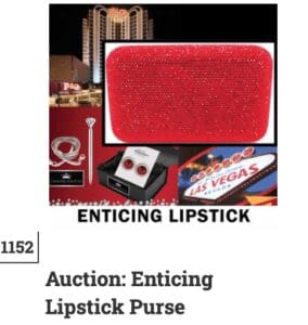 A red, glittery lipstick purse from the Enticing Lipstick collection.