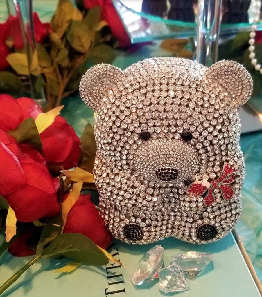 bear Swarovski crystal purse