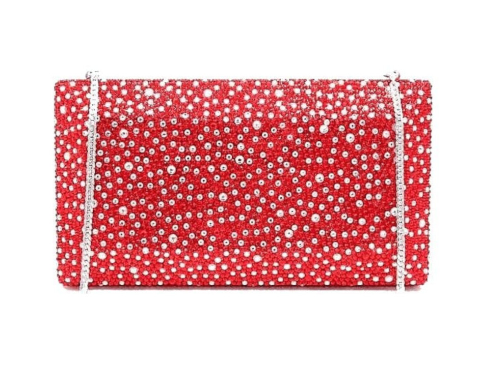 Red and pearl rectangular purse